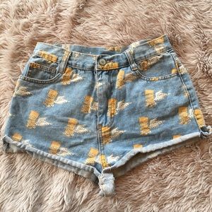 🌿vintage denim shorts - baby angel bart simpson
